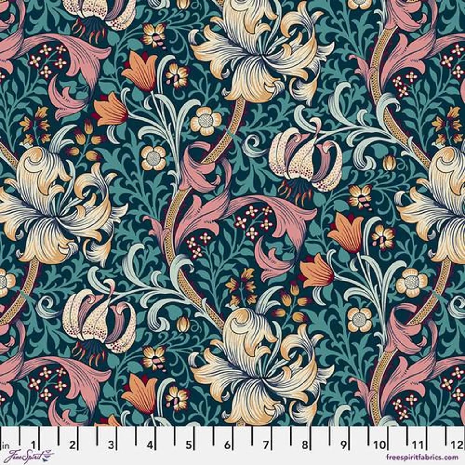 Golden Lily Teal  PWWM028.TEAL 