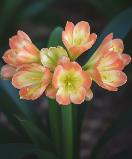 Clivia seedlings Green Throat Hattori x Self 2-3 leaves one plant