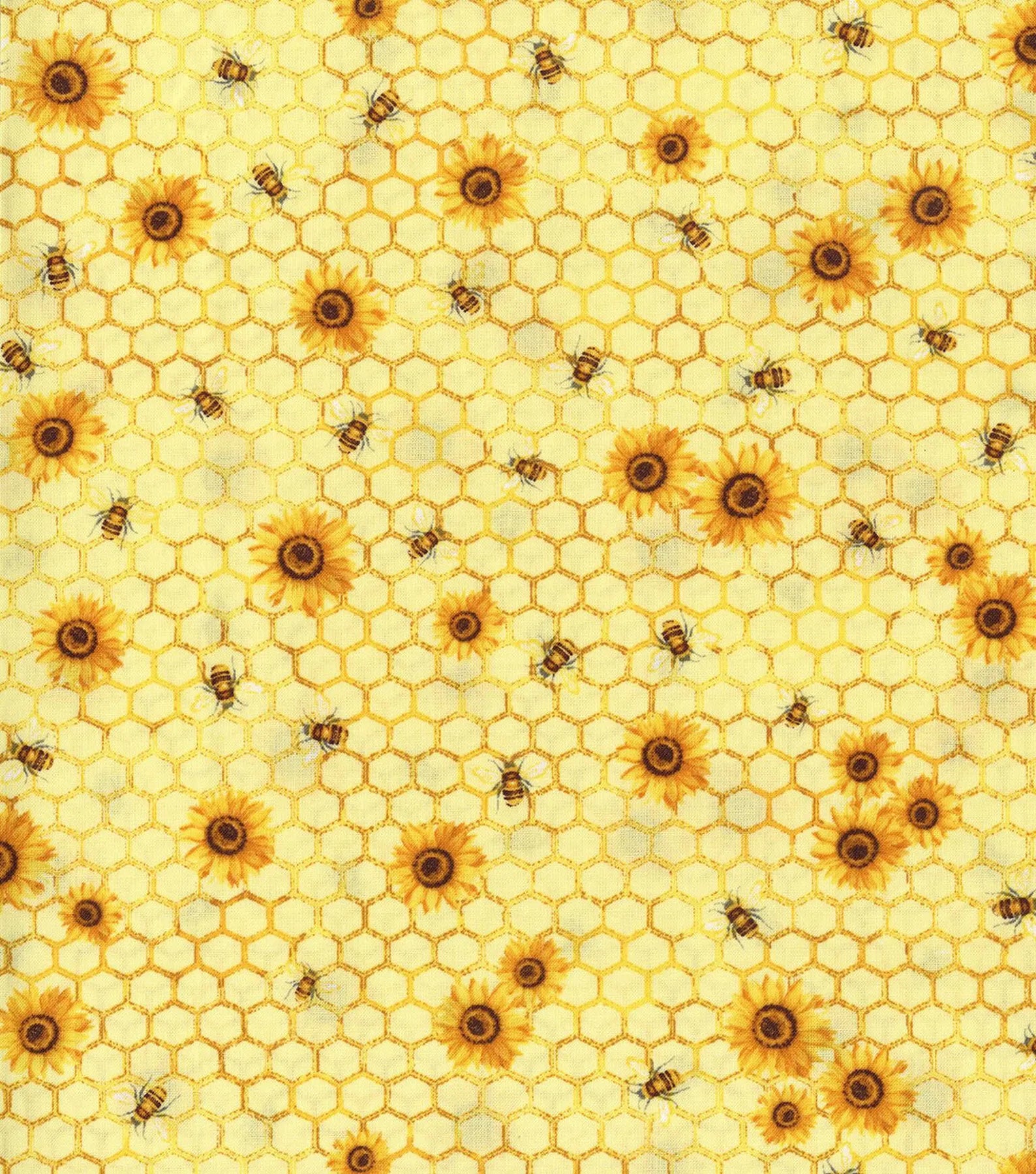 Hi Fashion Honeycomb Florals Yellow Premium Print Cotton Fabric 100% Cotton fabric