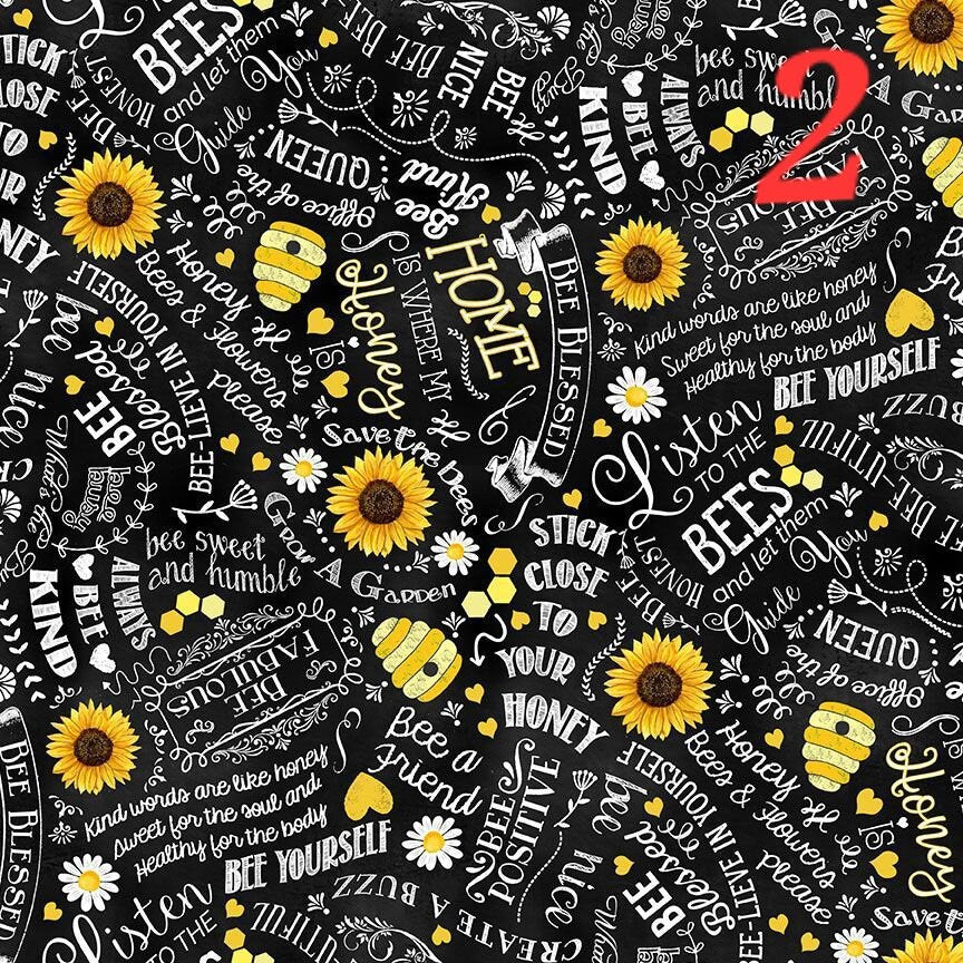 Home is Where My Honey is by Timeless Treasures Beekeeper gnomes Bee hive sweet home honeycombs motivational bee quotes 100% Cotton fabric