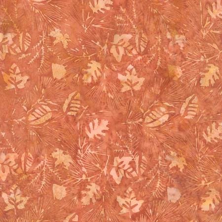 Island Batik 122337076 / Leaves-Brown Brownie 100% cotton floral Batik fabric