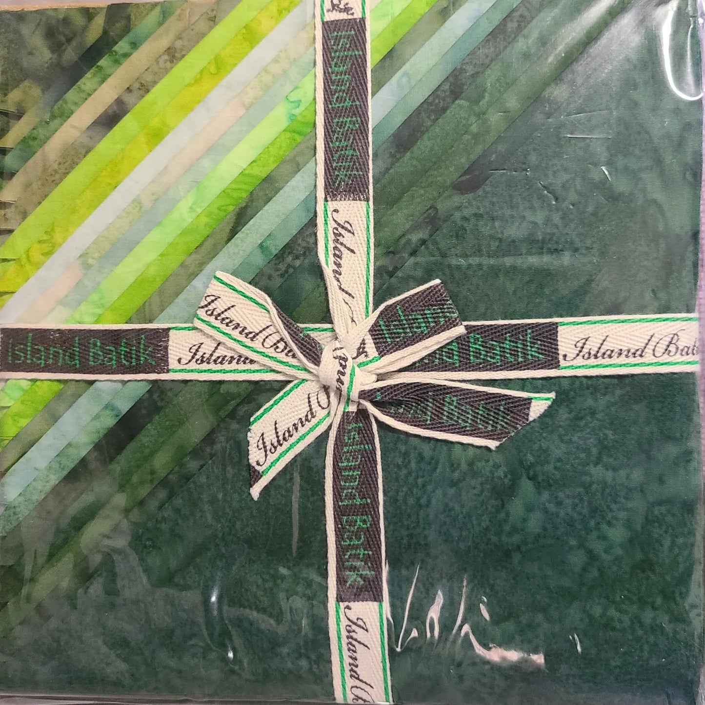 Island Batik Glorious Green-ST 10″ Stack 42 pieces of fabric with 20 different designs100% cotton Batik fabric