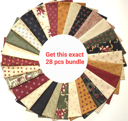 Kansas Troubles A Vintage Christmas Fat Quarter bundle by Moda cut in shop made in Korea 100% cotton