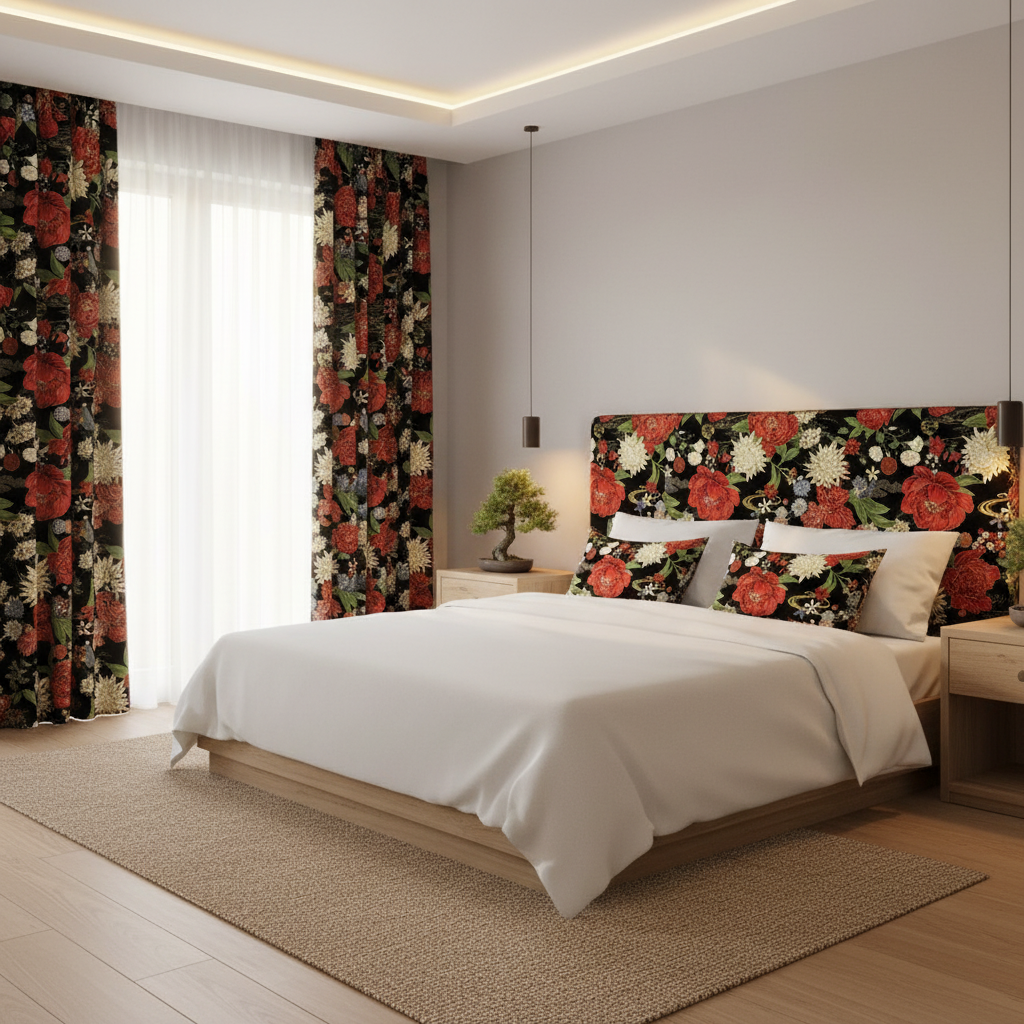 Timeless treasures Lotus Garden lotus floral metallic LOTUS-CM3661 black 100%  Cotton fabric