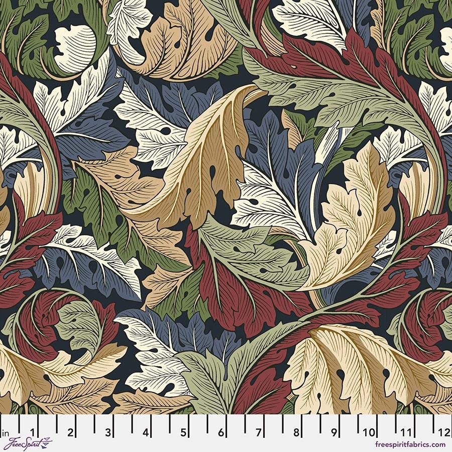 MED Acanthus - Ink PWWM127.INK The Oxford Holiday Collection by The Original Morris & Co. Free Spirit 100% Cotton fabric