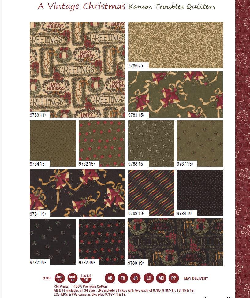 Moda Fabrics Kansas Troubles A Vintage Christmas Tonal Tan 9787 21 quilting 100% Cotton fabric
