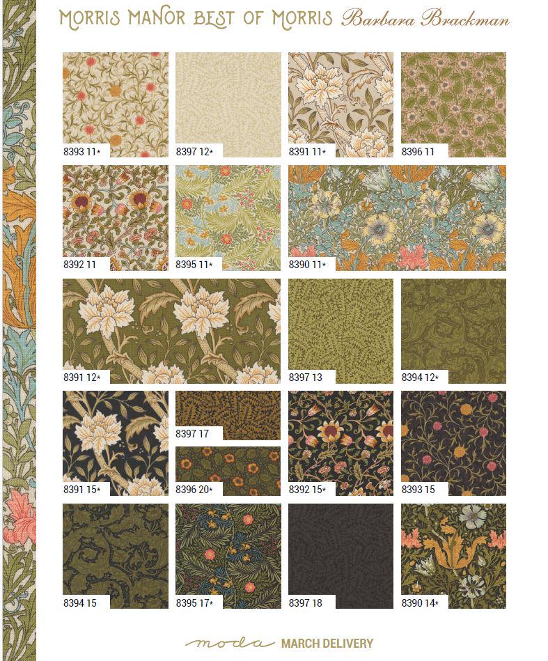 Moda Fabrics Morris Manor Morris Manor Sage 8391 12 by Barbara Brackman 100% Cotton