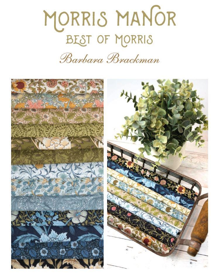 Moda Fabrics Morris Manor Twilight 8390 15 by Barbara Brackman 100% Cotton