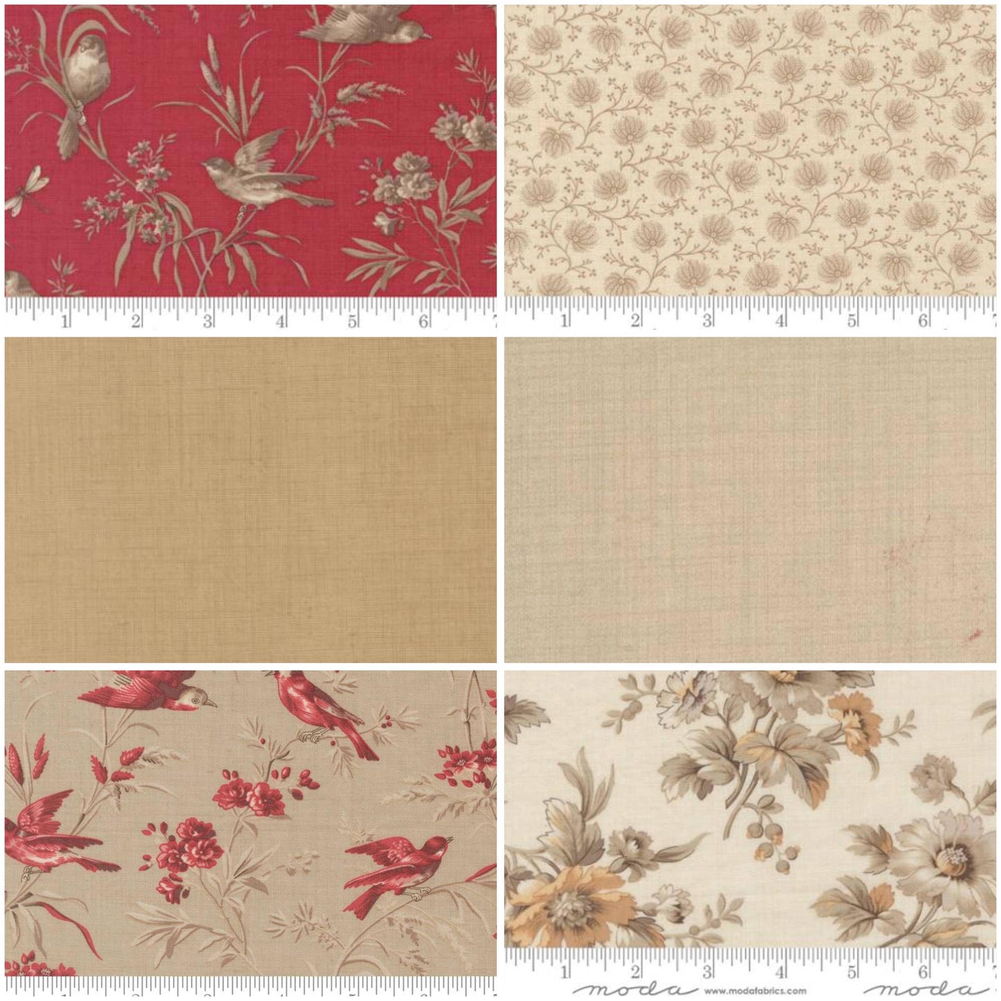 Moda French General curated Fat Quarter bundle 11 pcs Classic quilting 100% Cotton Fabrics