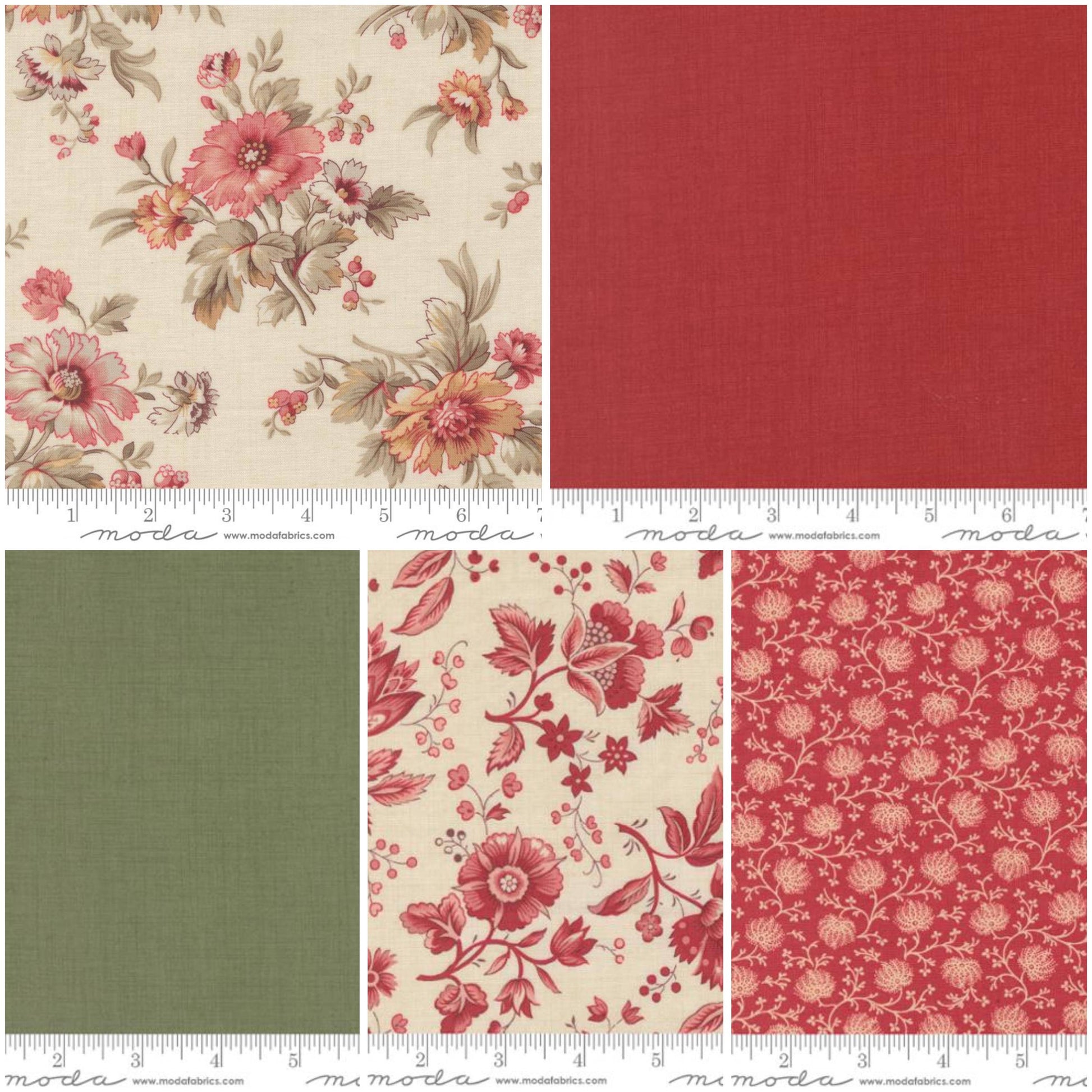 Moda French General curated Fat Quarter bundle 11 pcs Classic quilting 100% Cotton Fabrics