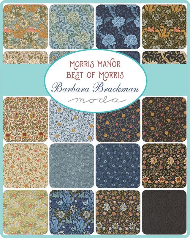 Morris Manor Fat Quarter Bundle 33 Pieces by Barbara Brackman for Moda Fabrics 8390AB  100%  quilting Cotton fabric