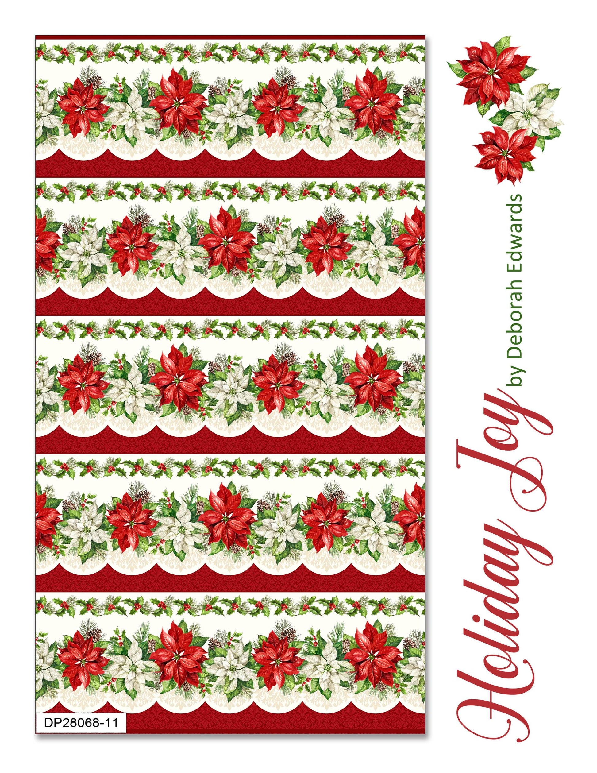 Northcott Holiday Joy DP28072-11 by Deborah Edwards 100% cotton