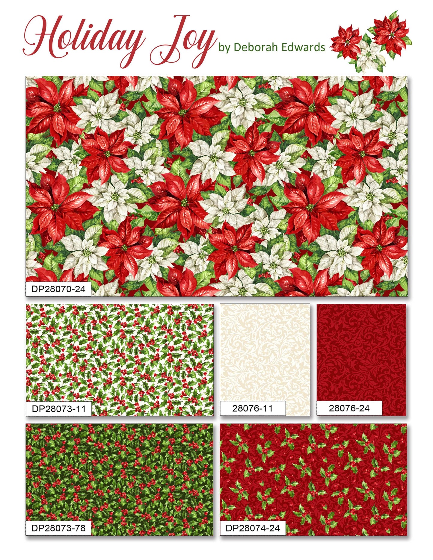 Northcott Holiday Joy DP28073-78 by Deborah Edwards 100% cotton
