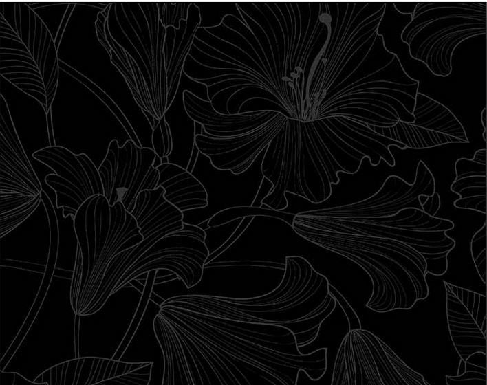 Northcott Simply Neutral 2 Hibiscus Toss Gray Black 23912-98 Quilting ...