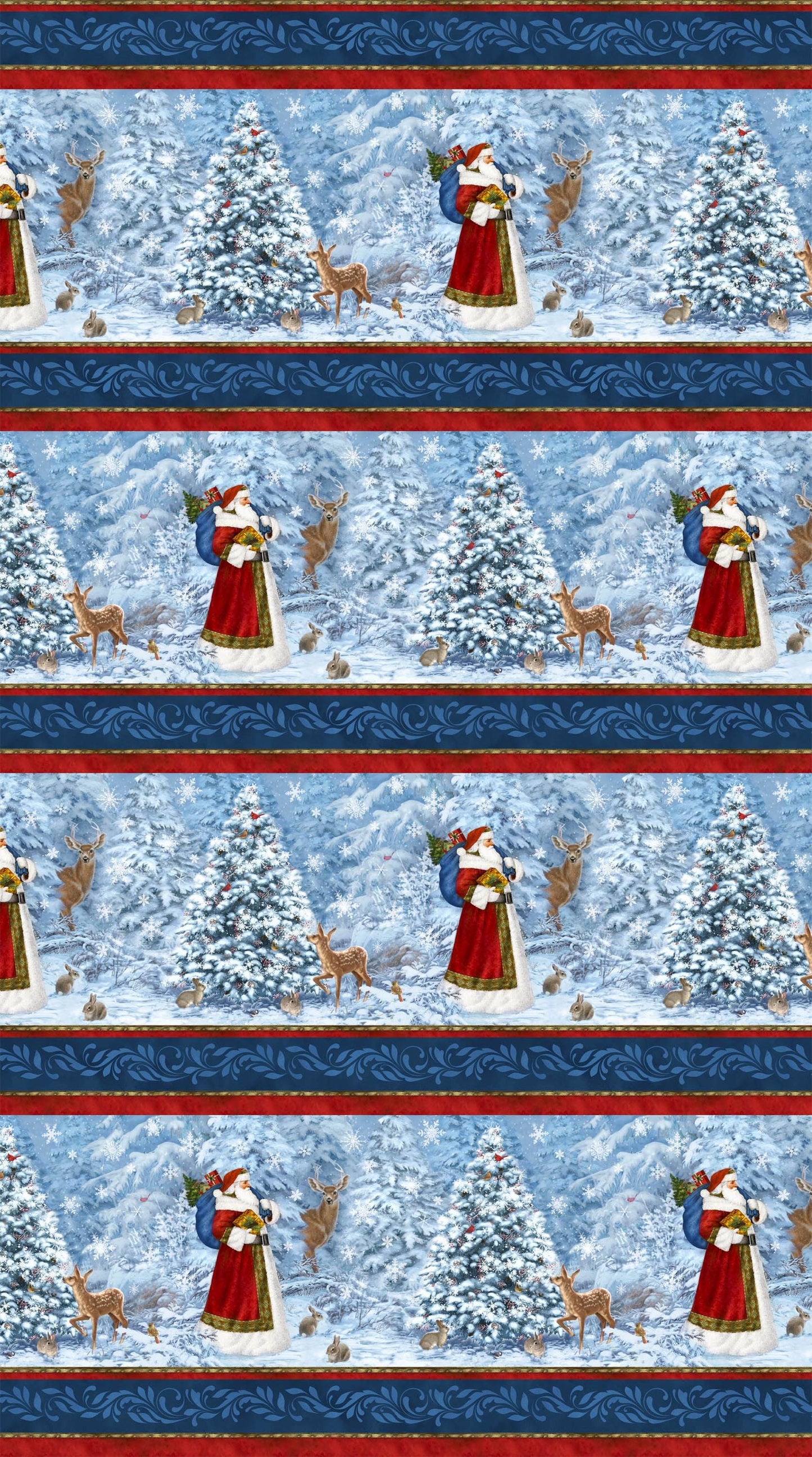 Northcott St. Nicholas Tree Skirt Panel C28211-48 by Liz Goodrick-Dillon NOT FINISHED panel only 100% Cotton canvas Fabric 43"x43"
