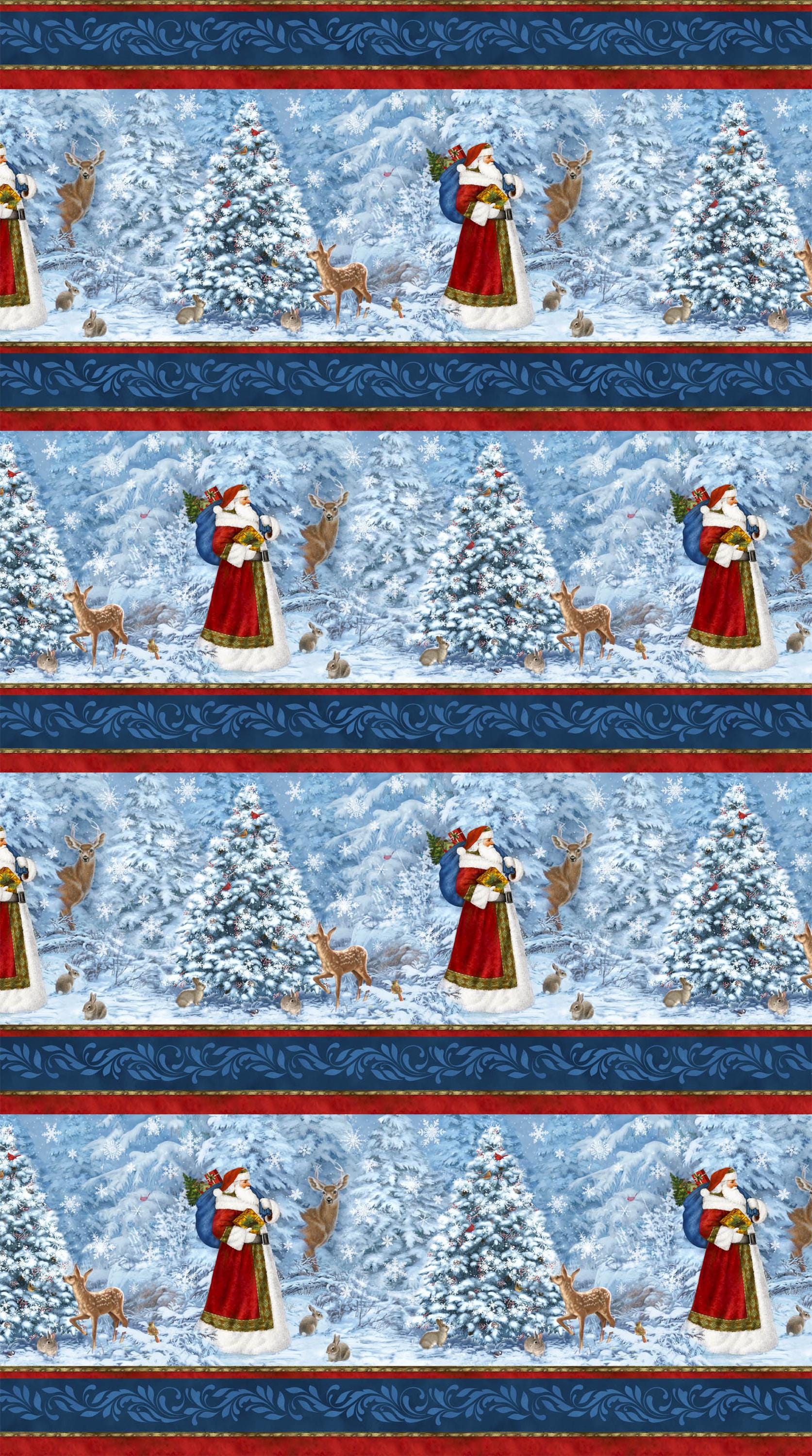 Northcott St. Nicholas Tree Skirt Panel C28211-48 by Liz Goodrick-Dillon NOT FINISHED panel only 100% Cotton canvas Fabric 43"x43"