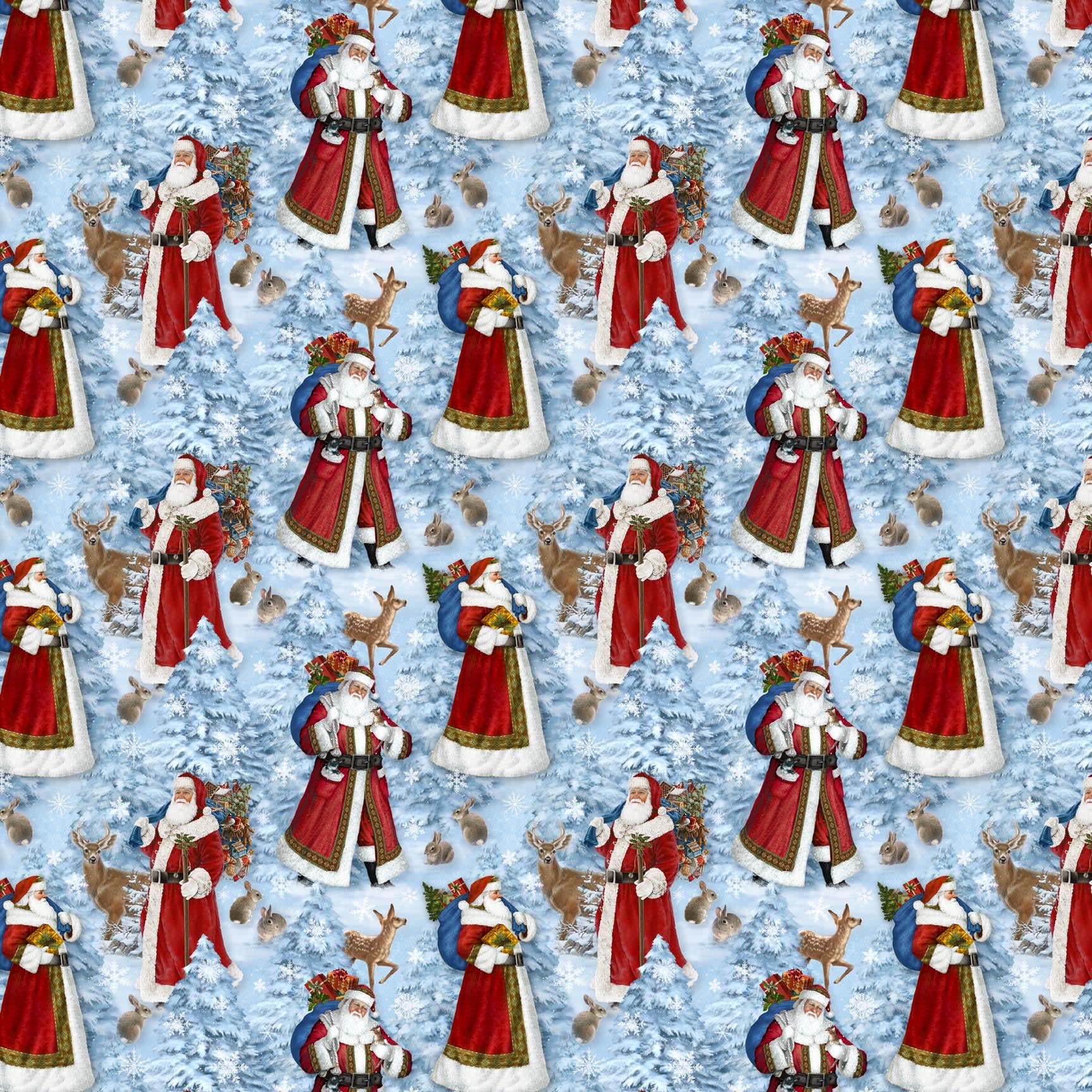 Northcott St. Nicholas Tree Skirt Panel C28211-48 by Liz Goodrick-Dillon NOT FINISHED panel only 100% Cotton canvas Fabric 43"x43"