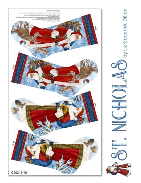 Northcott St. Nicholas border stripe DP28213-48 Christmas fabric 100% cotton