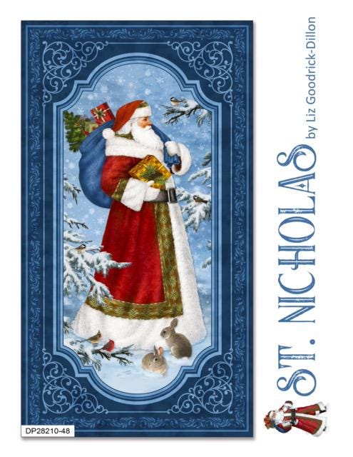 Northcott St. Nicholas border stripe DP28214-44 Christmas fabric 100% cotton