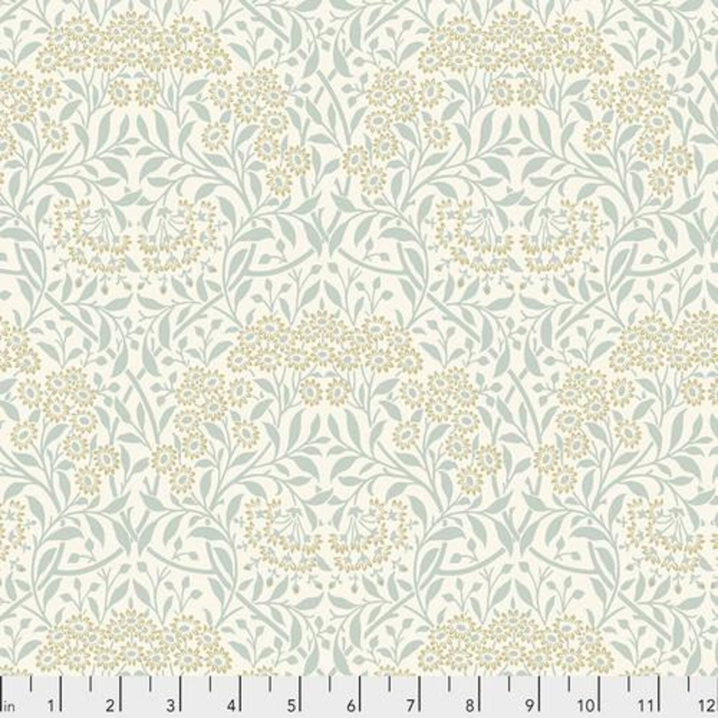 ORIGINAL MORRIS & CO Michaelmas Daisy - Ink for Free Spirit Fabrics PWWM035.ivory William Morris fabric 100% Cotton