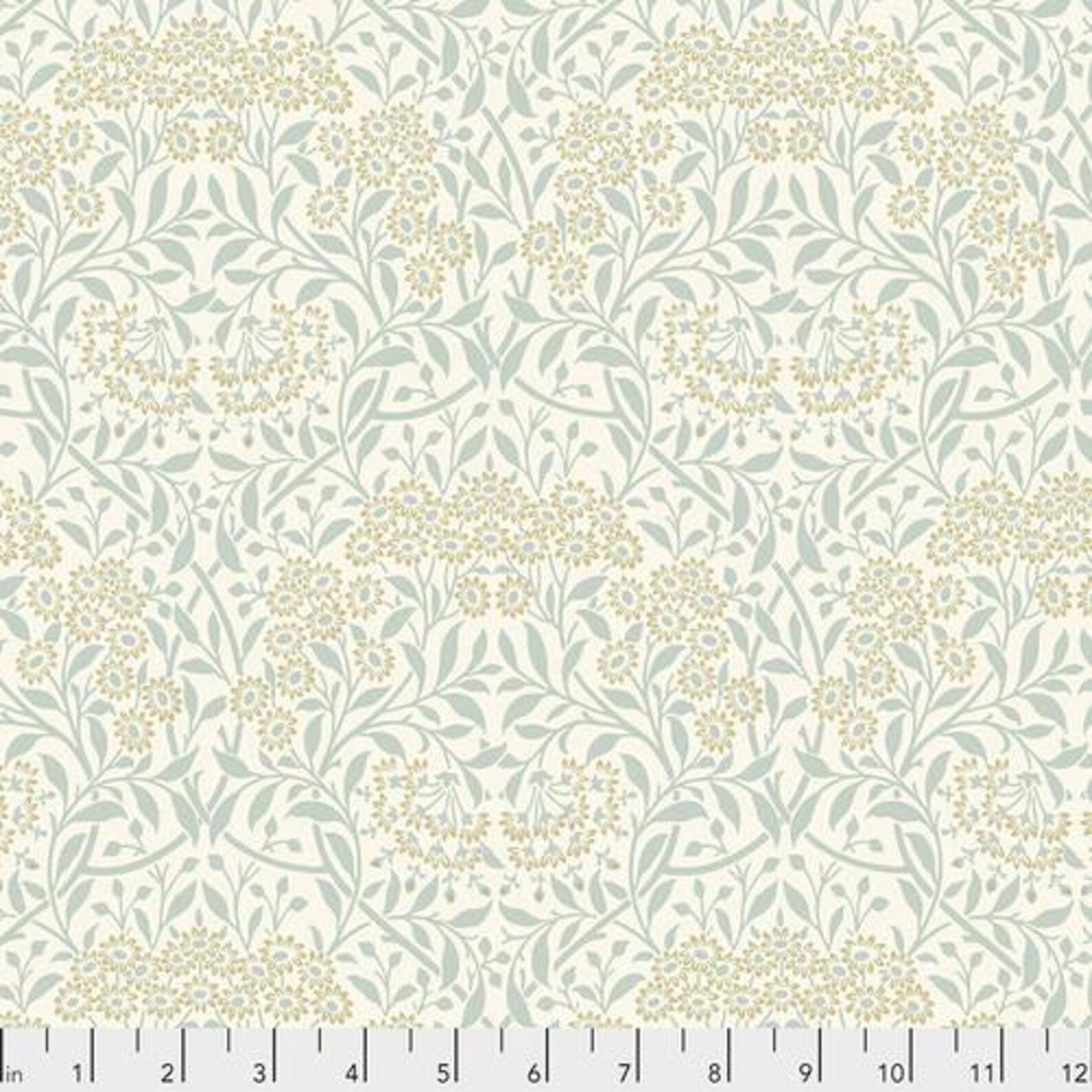 ORIGINAL MORRIS & CO Michaelmas Daisy - Ink for Free Spirit Fabrics PWWM035.ivory William Morris fabric 100% Cotton