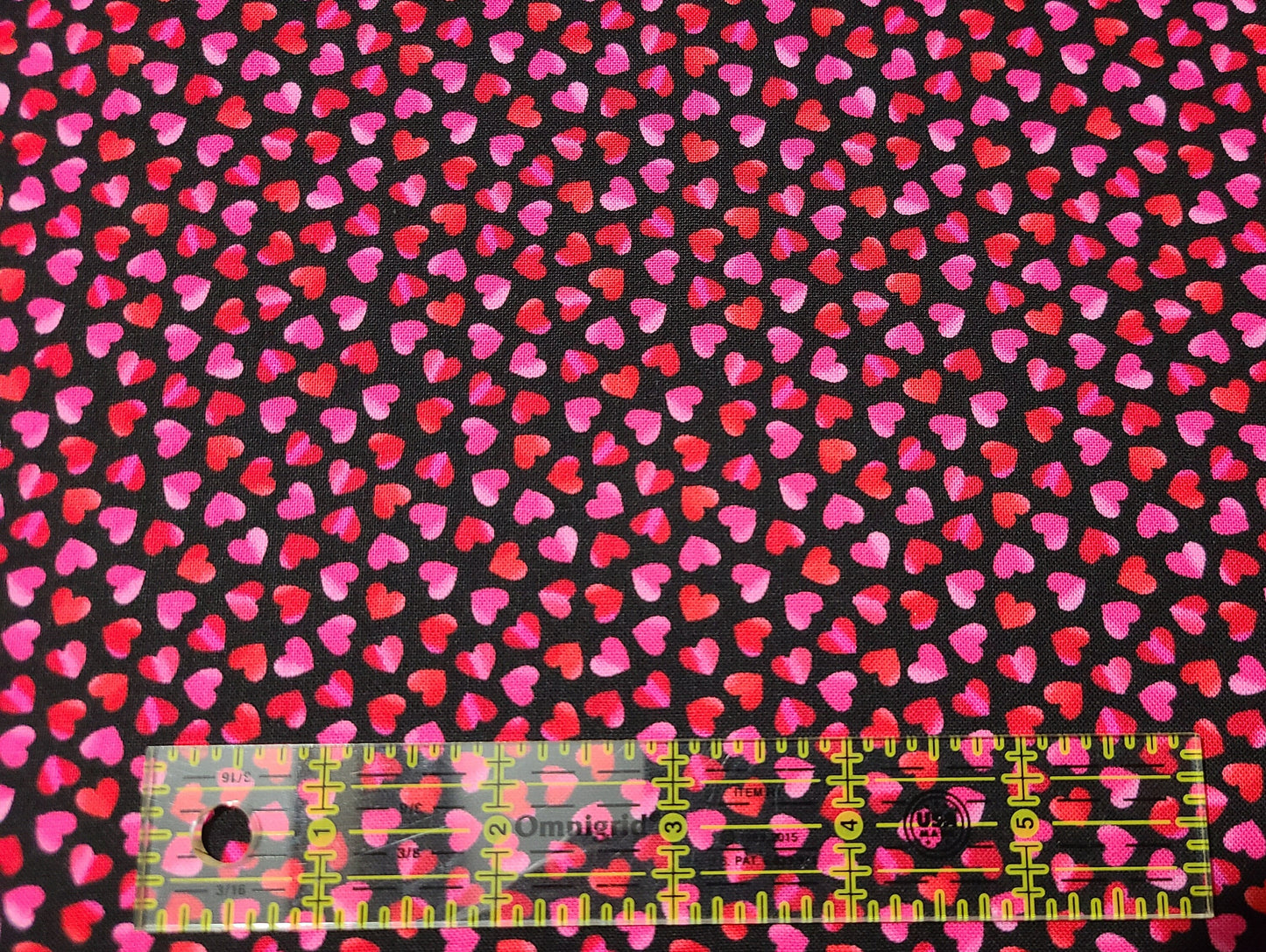 Ombre hearts rainblow pink and red from Timeless Treasures Valentine's Day Novelty 100% Cotton Fabric sold by half yard and by the Yard