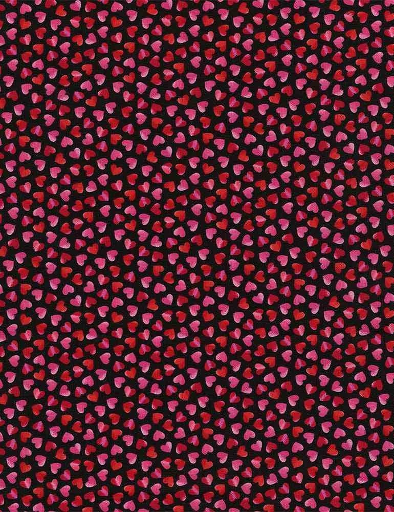 Ombre hearts rainblow pink and red from Timeless Treasures Valentine's Day Novelty 100% Cotton Fabric sold by half yard and by the Yard