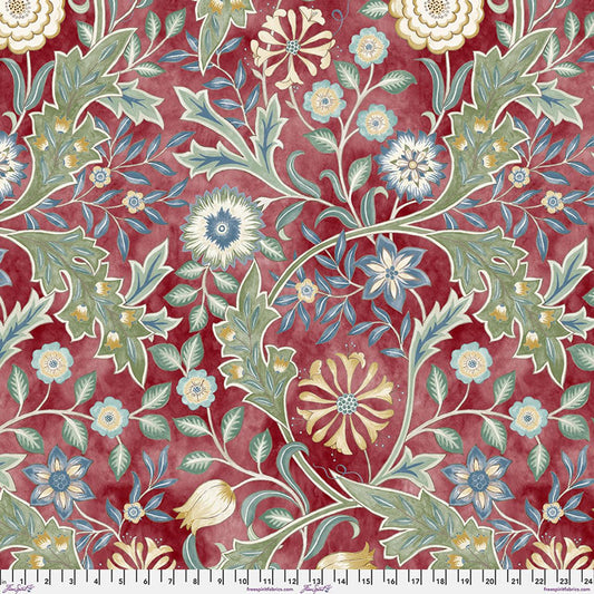 Original Morris & Co. Backing Fabric Wilhelmina - Crimson from The Oxford Holiday Collection QBWM010.CRIMSON 108" 100% Cotton fabric