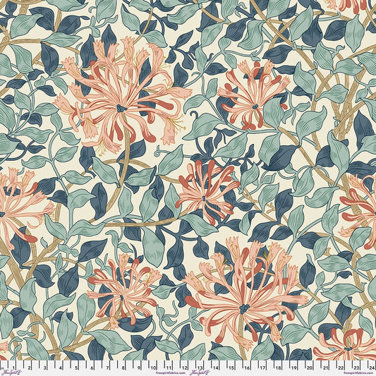 Original Morris & Co. Backing Fabric Backing Fabric Honeysuckle - Aqua 108" Quilt Backs QBWM016.AQUA 100% Cotton fabric