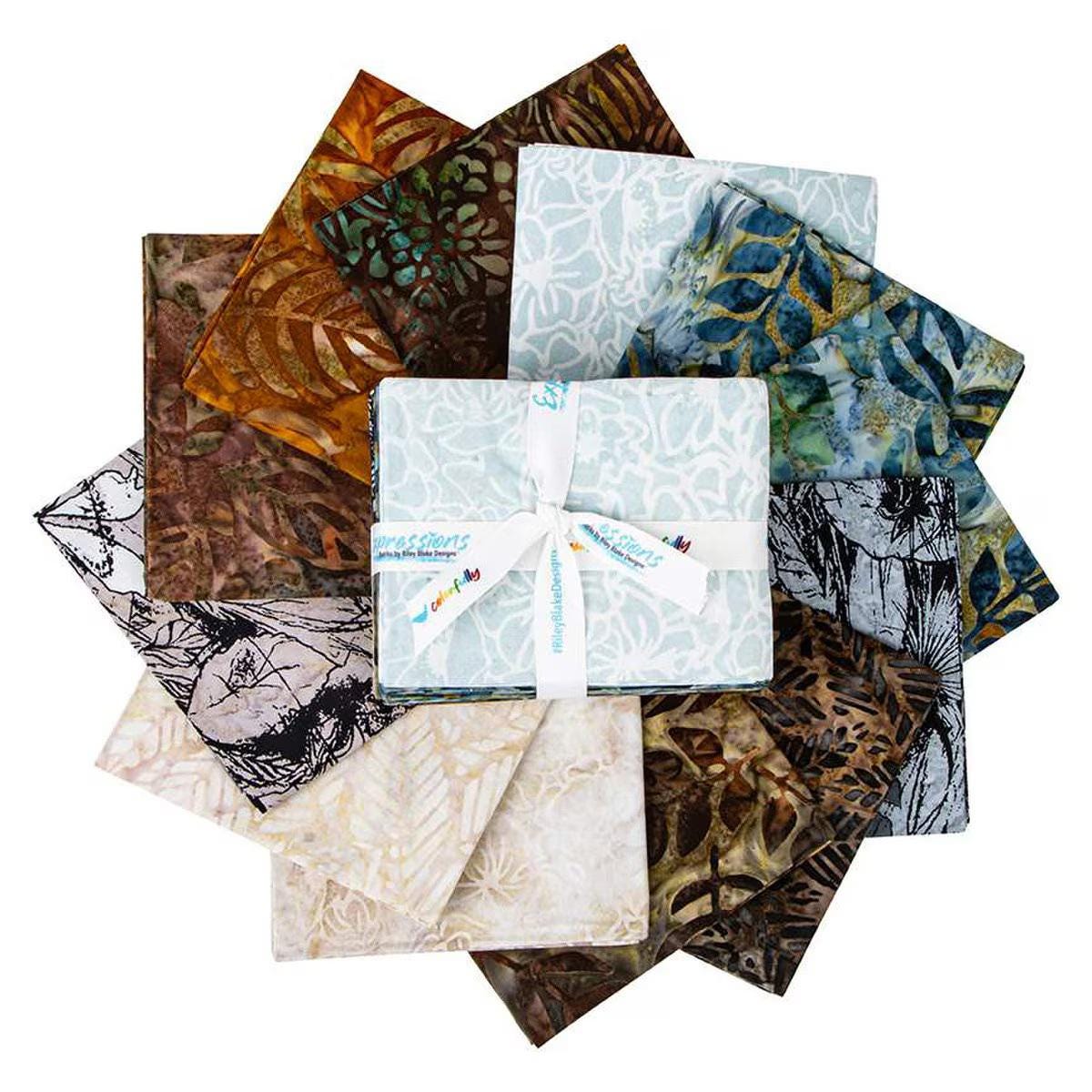 Riley Blake Batiks Expressions Batiks Floral Reflections 12 pcs Fat Quarter Bundle B  FQ-23186B-12  100% Cotton fabric