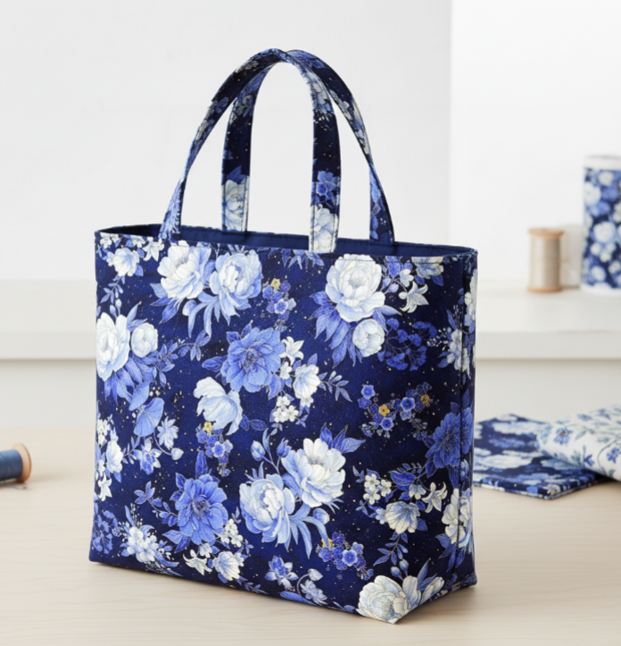 Timeless Treasures metallic Asian floral LOTUS-CM3981 NAVY by Chong-A Hwang For Collection Moonlight digital print 100% Cotton Fabric