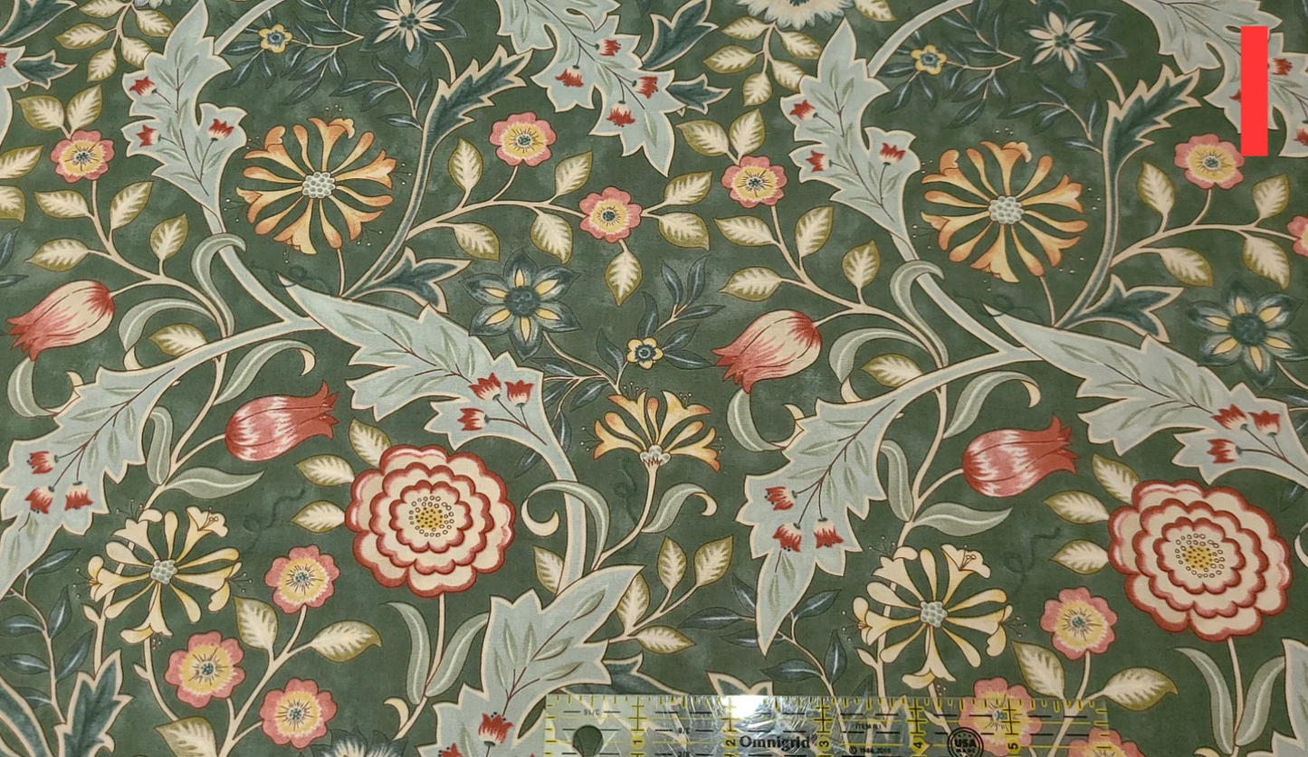 Orkney collection by The Original Morris & Co. Melsetter Indigo Theodesia Wilhemina Brophy Trellis Seasons lemon tree 100% Cotton