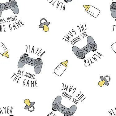 Springs Creative Nursery Flannel 1974-7641 (80314) Player has Joined the Game 100% Cotton flannel fabric