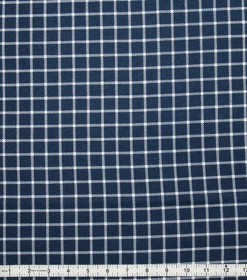 Super Snuggle Navy Windowpane Plaid Flannel Fabric 100% cotton fabric
