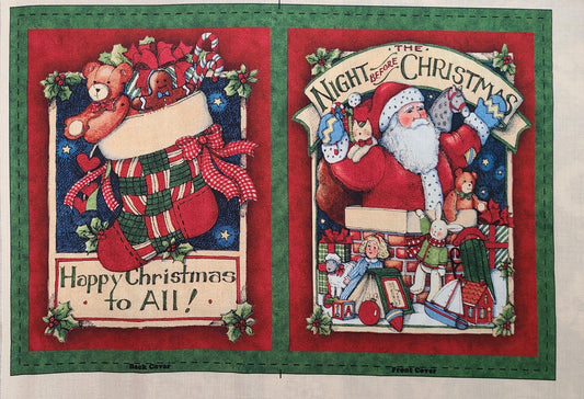 Susan Winget Night Before Christmas  baby gift fabric book cloth book Soft Book Cotton Fabric by the panels from  Springs Creative 36"x44"