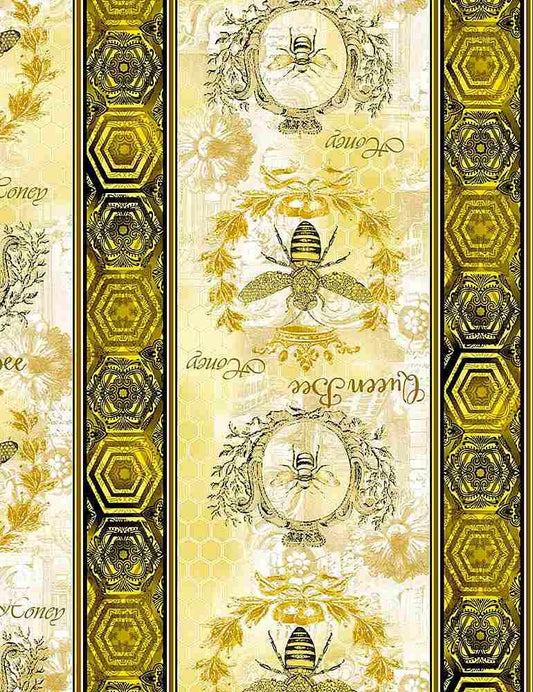 Timeless treasure Queen Bee 11 Inch Stripe Bee CD1354  100% Cotton fabric