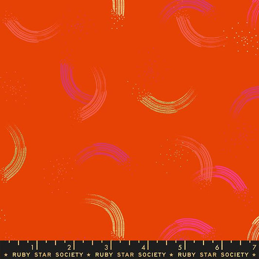 Moda Fabrics Twirl Metallic Fire RS2065 26M Ruby Star Society 100%  quilting Cotton fabric