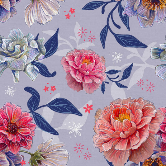 Visions Peony Garden from Paintbrush Studio Fabric PSF120-23628 100 percent cotton OEKO-TEX certified fabric Pink Pop