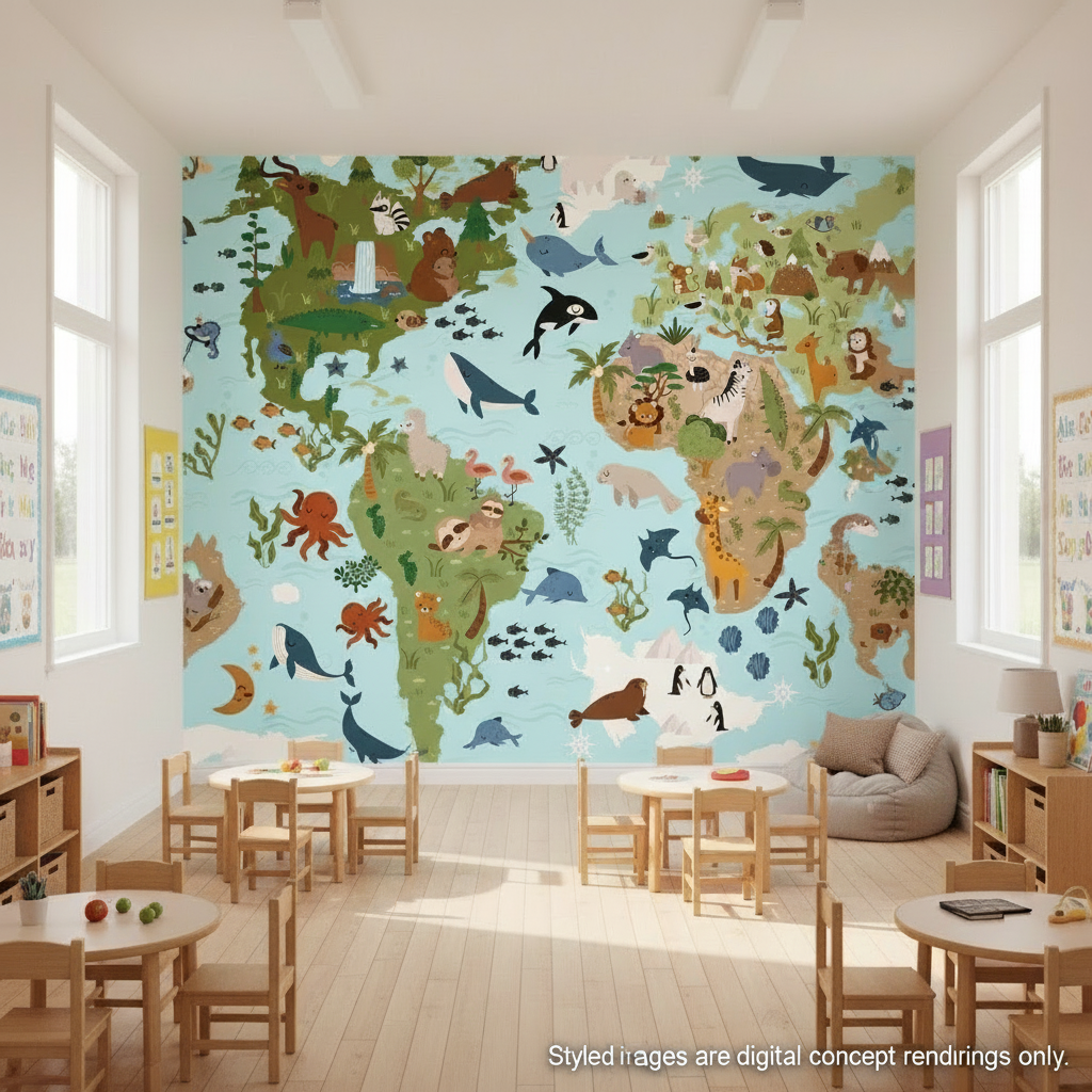 Riley Blake 107/108" Wide Back Created with Love Wide Back Map Sky WB15977-SKY quilt backing 100% Cotton fabric