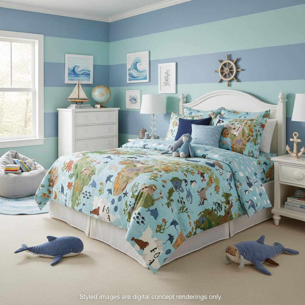 Riley Blake 107/108" Wide Back Created with Love Wide Back Map Sky WB15977-SKY quilt backing 100% Cotton fabric