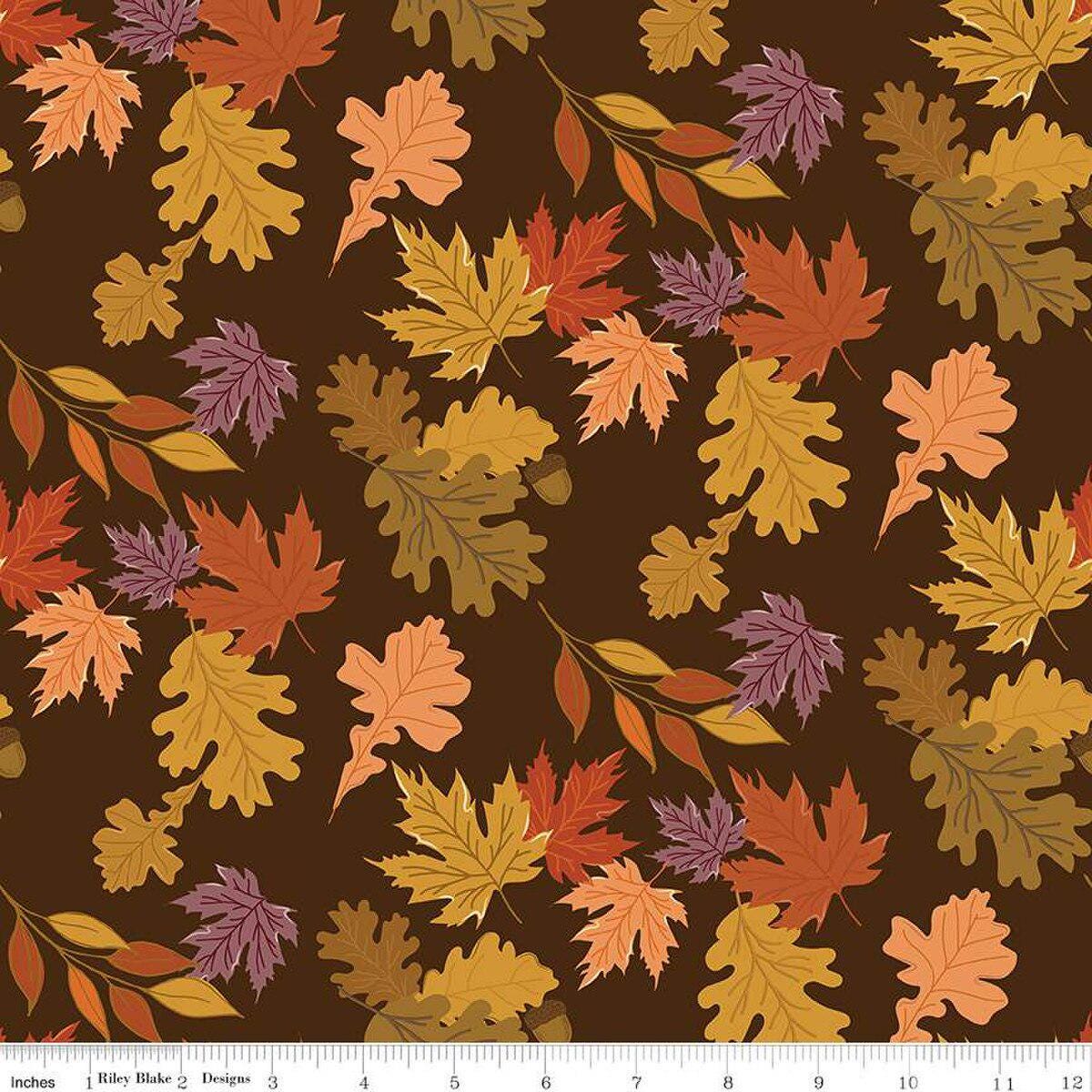 Wide Back The Awe of Autumn Leaves Brown WB16199-BROWN 107-108" wide 100% cotton