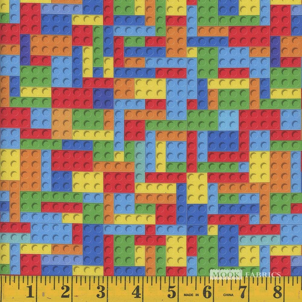 Building Blocks Multi novelty fabric kids toy fabric by Mook Fabrics Cotton 100% 44/45″
