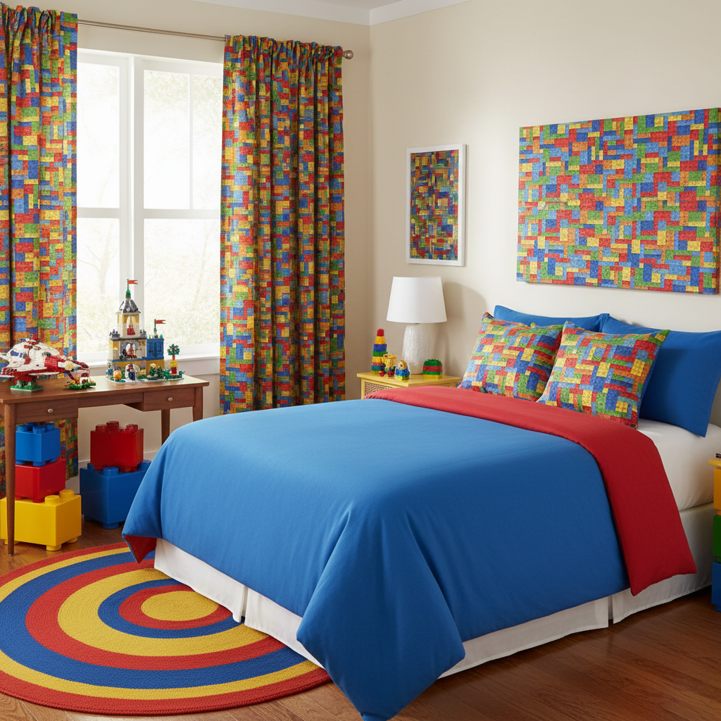 Building Blocks Multi novelty fabric kids toy fabric by Mook Fabrics Cotton 100% 44/45″