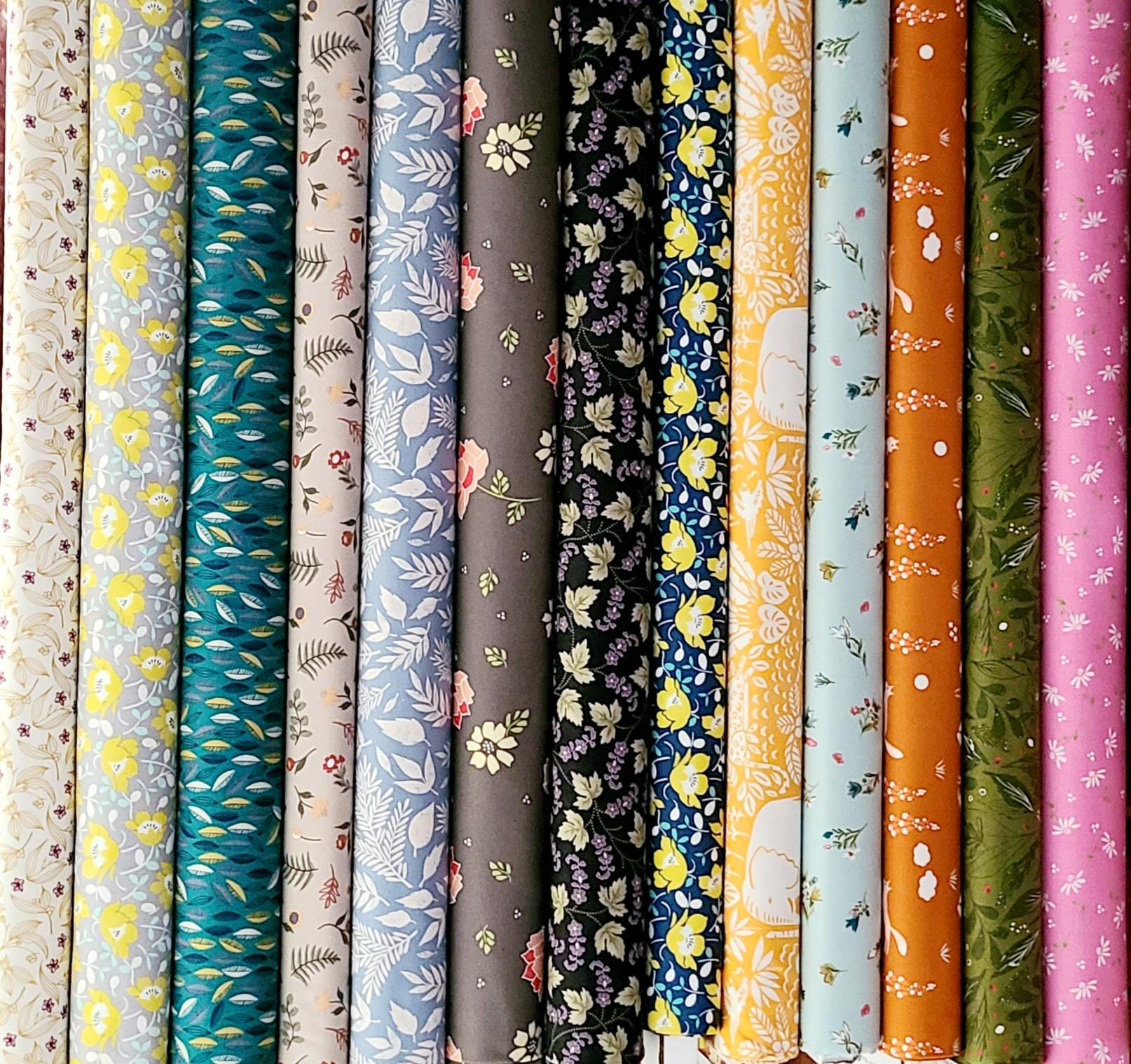 Moda Fabrics curated random fat quarter bundles happy Saturday Stash building 100% cotton fabric