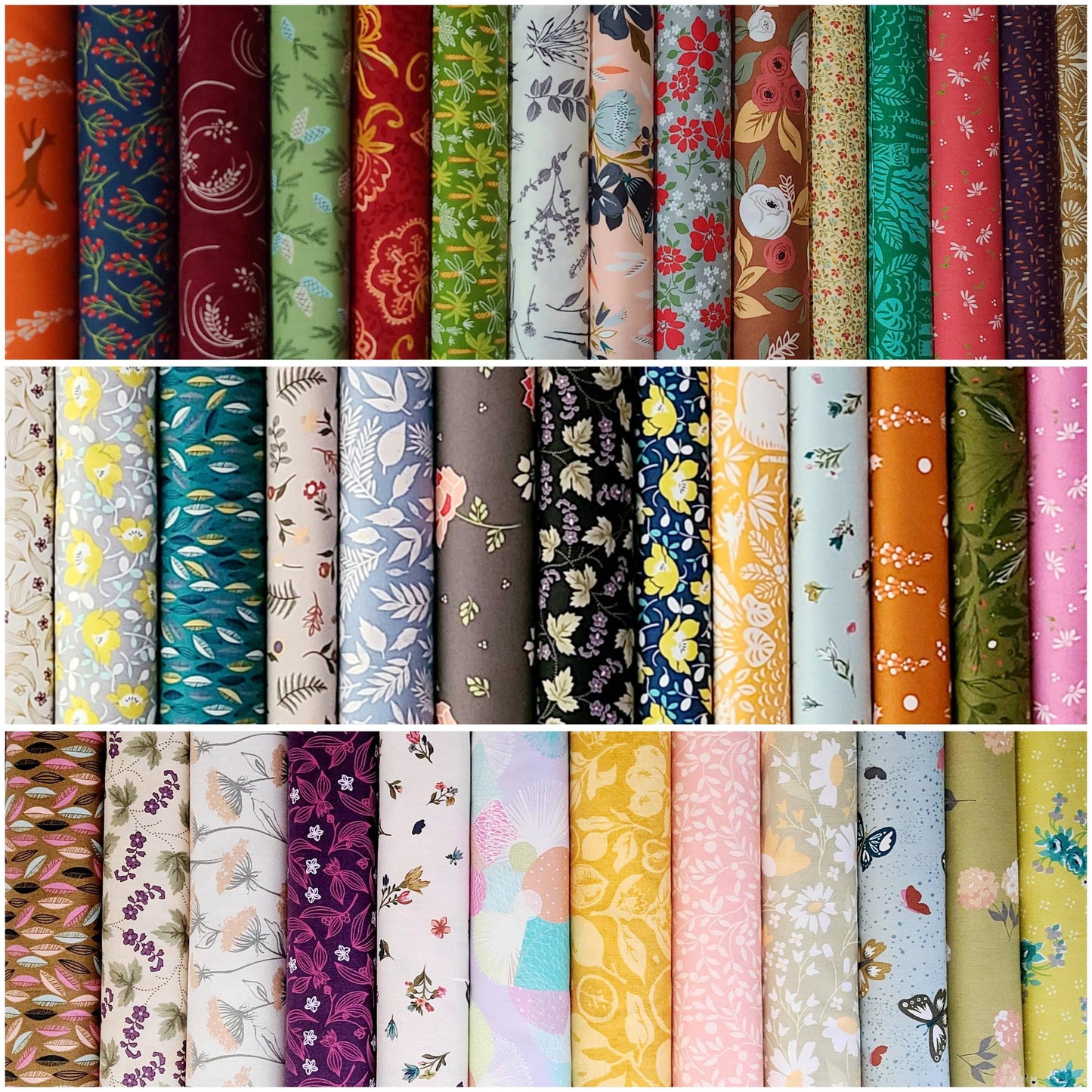 Moda Fabrics curated random fat quarter bundles happy Saturday Stash building 100% cotton fabric