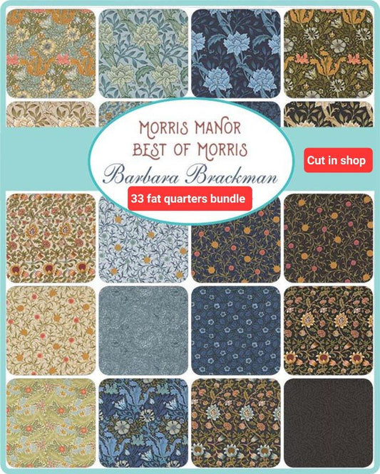 Morris Manor Fat Quarter Bundles CUT IN SHOP by Barbara Brackman for Moda Fabrics  100%  quilting Cotton fabric Pre-cut