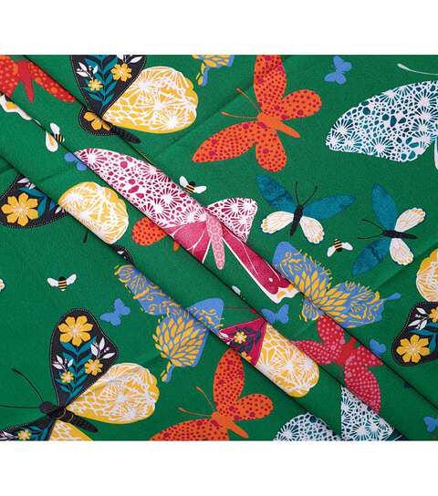 Butterfly on Dark Green Cotton Canvas Fabric Cotton Canvas Fabric 100% cotton 44" wide upholstery bag fabric