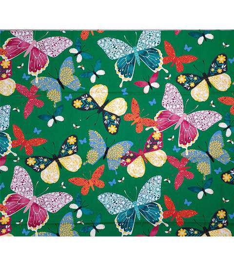 Butterfly on Dark Green Cotton Canvas Fabric Cotton Canvas Fabric 100% cotton 44" wide upholstery bag fabric