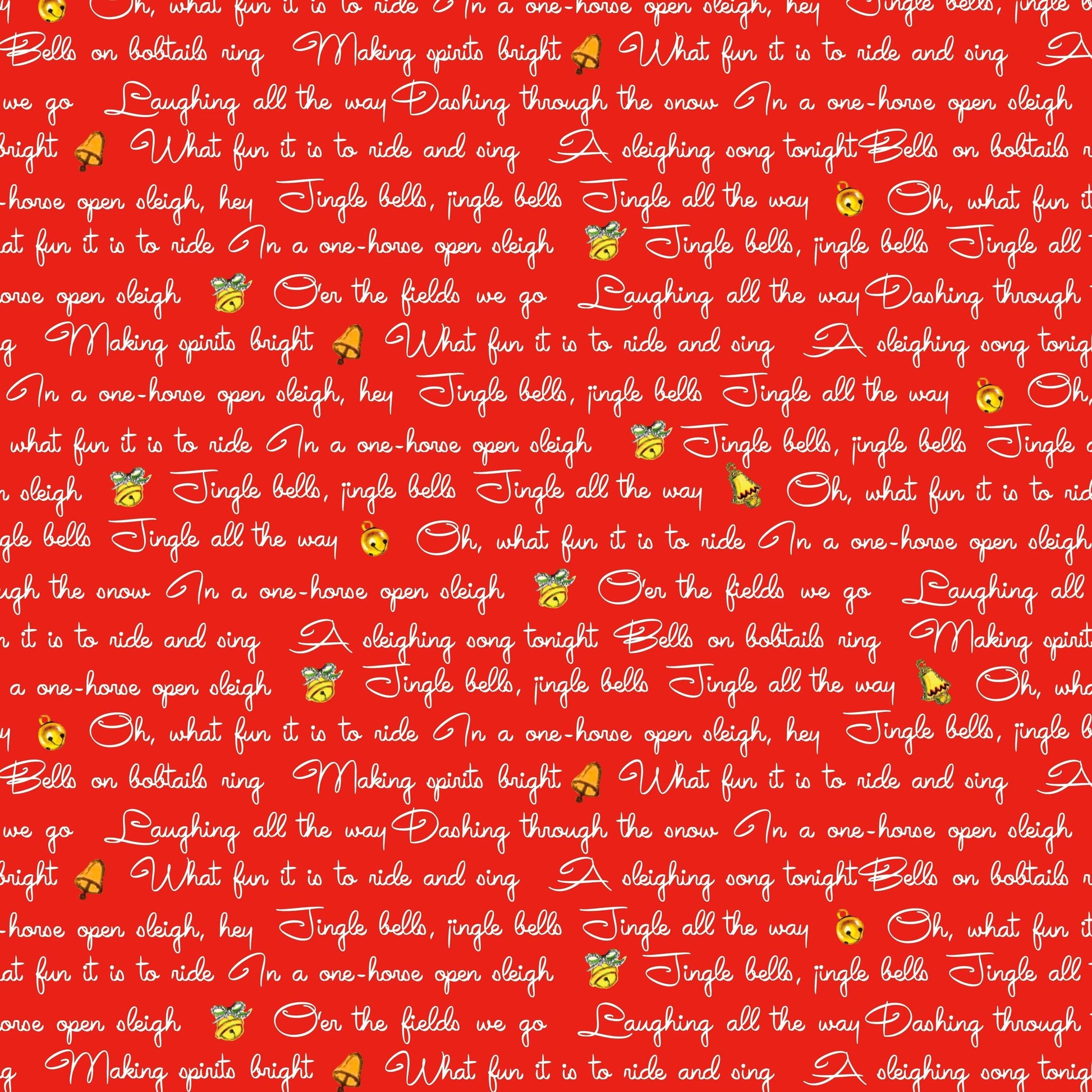 Riley Blake Jingle Bells Lyrics Red by Lindsay Wilkes C14832-RED for Christmas quilting apparel home decor 100% cotton fabric