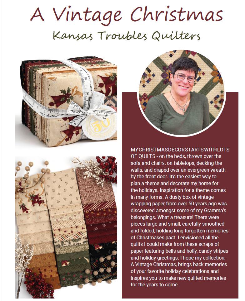 Moda Fabrics Kansas Troubles A Vintage Christmas Gold 9782 12 quilting 100% Cotton fabric